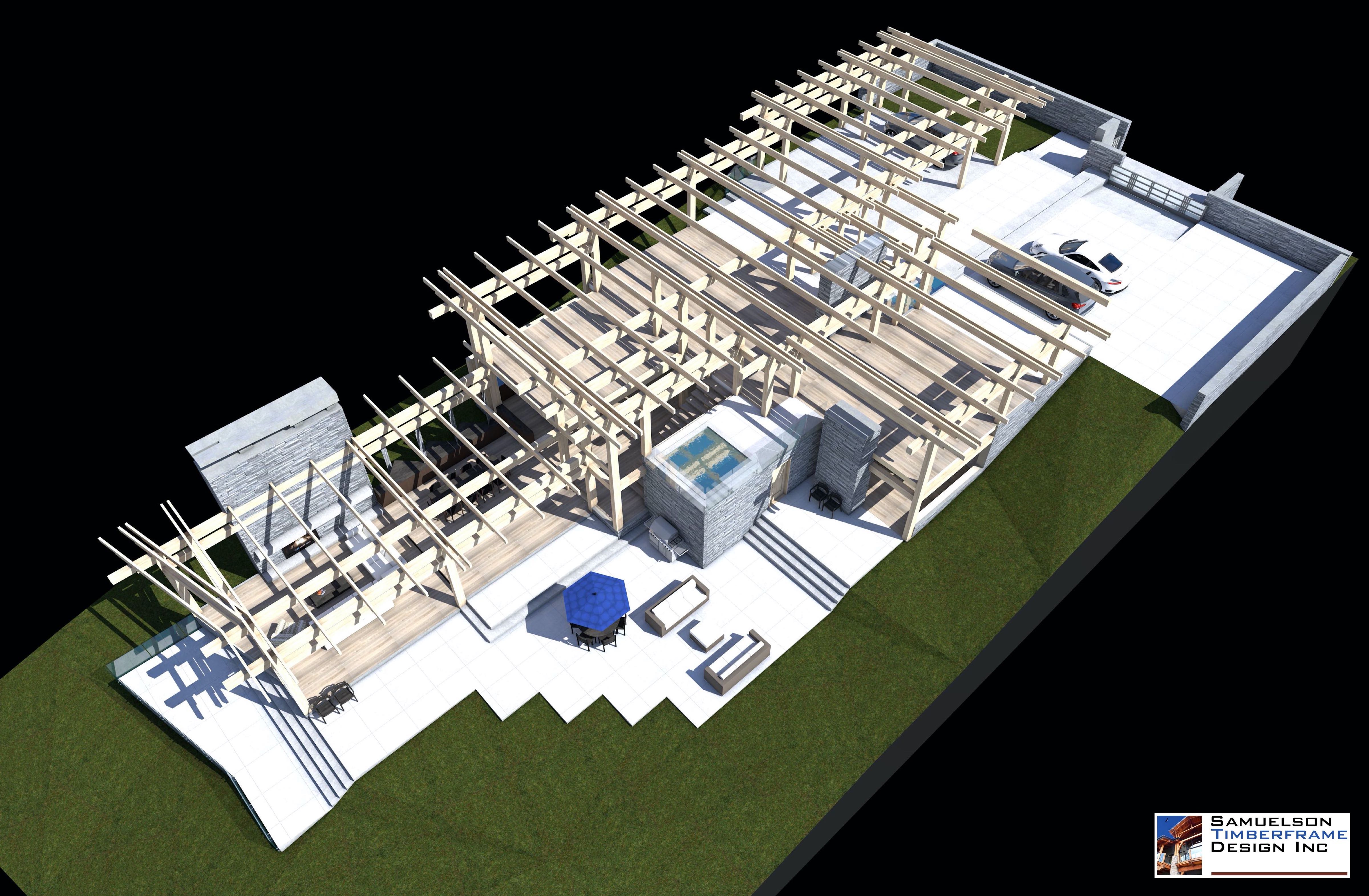 Brian Hemingway West Coast Contemporary Architect Samuelson Timberframe Design 3D Rendering