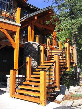 Samuelson Timberframe Design - timberframe stairs