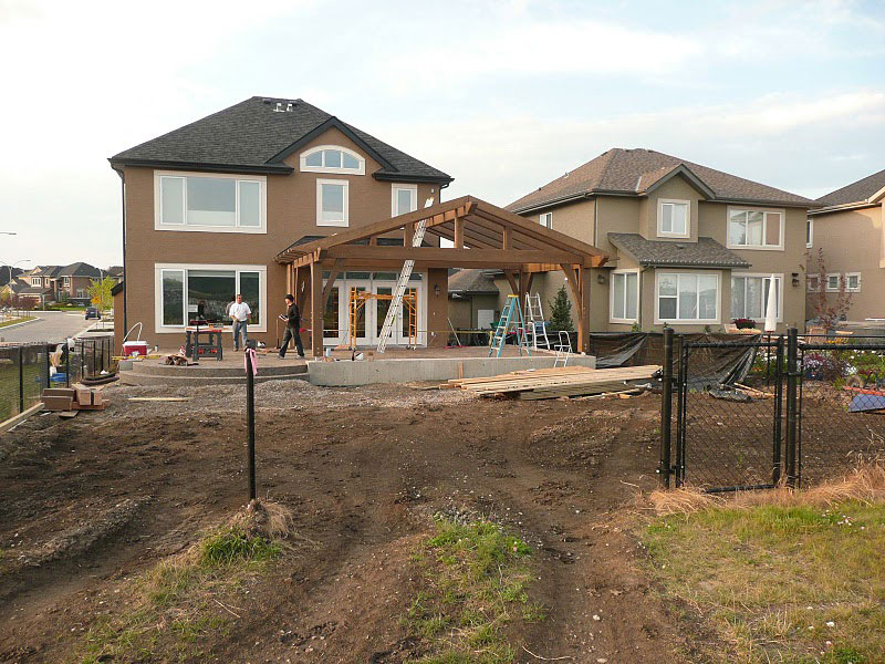 Samuelson Timberframe Design - Calgary Outdoor Living Room timber frame