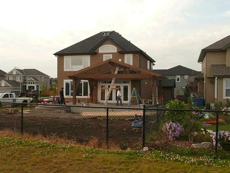 Samuelson Timberframe Design - Calgary Outdoor Living Room timber frame