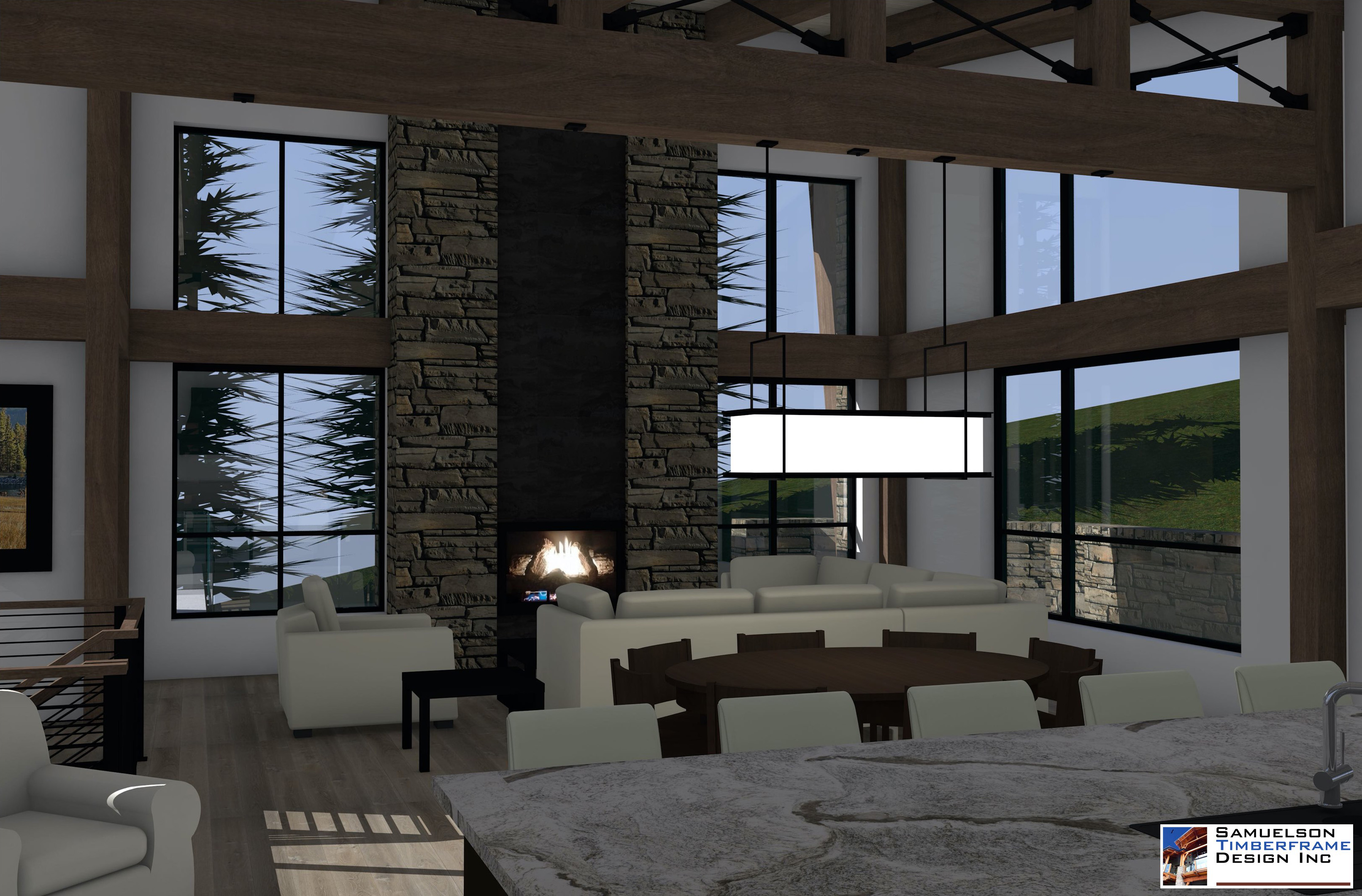 Samuelson Timberframe Design Inc - West Coast Contemporary Timberframe Mountain Modern
