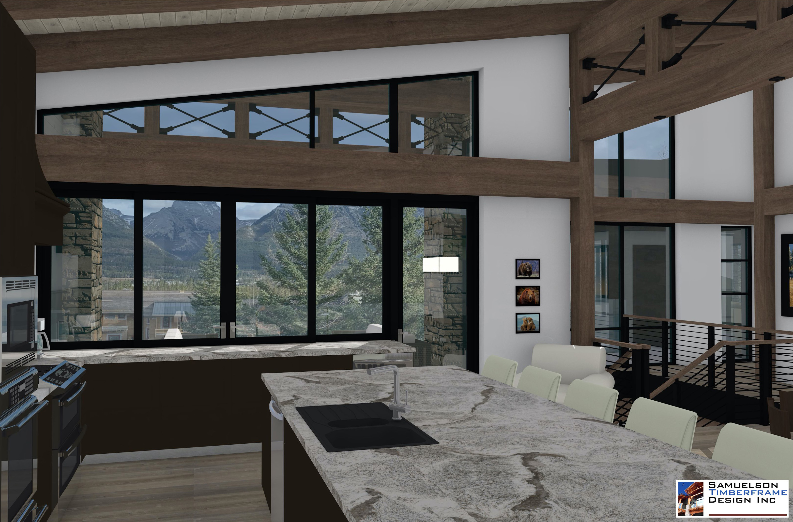 Samuelson Timberframe Design Inc - West Coast Contemporary Timberframe Mountain Modern