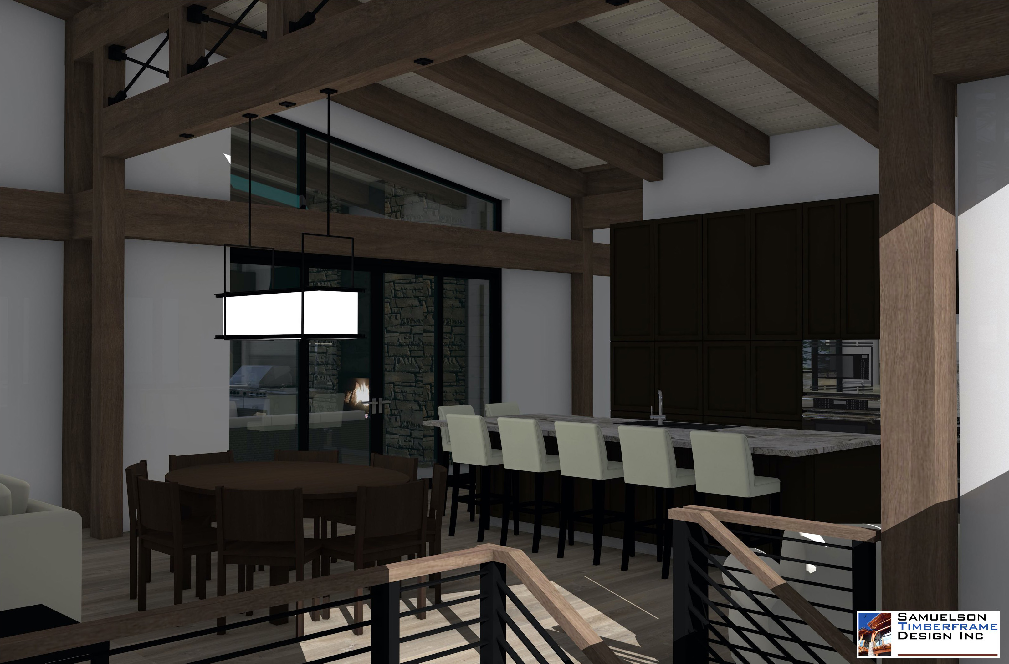 Samuelson Timberframe Design Inc - West Coast Contemporary Timberframe Mountain Modern