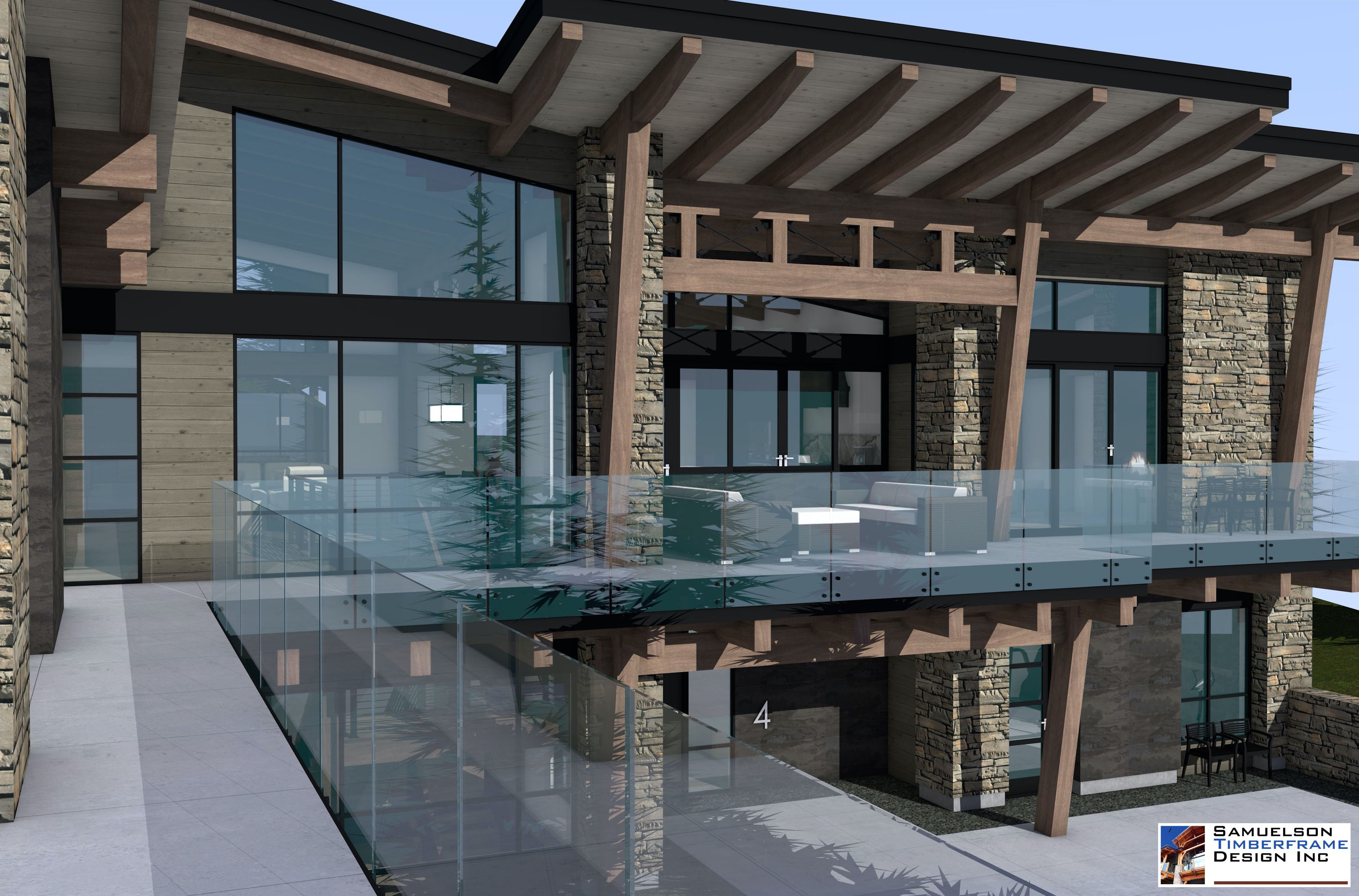 Samuelson Timberframe Design Inc - West Coast Contemporary Timberframe Mountain Modern