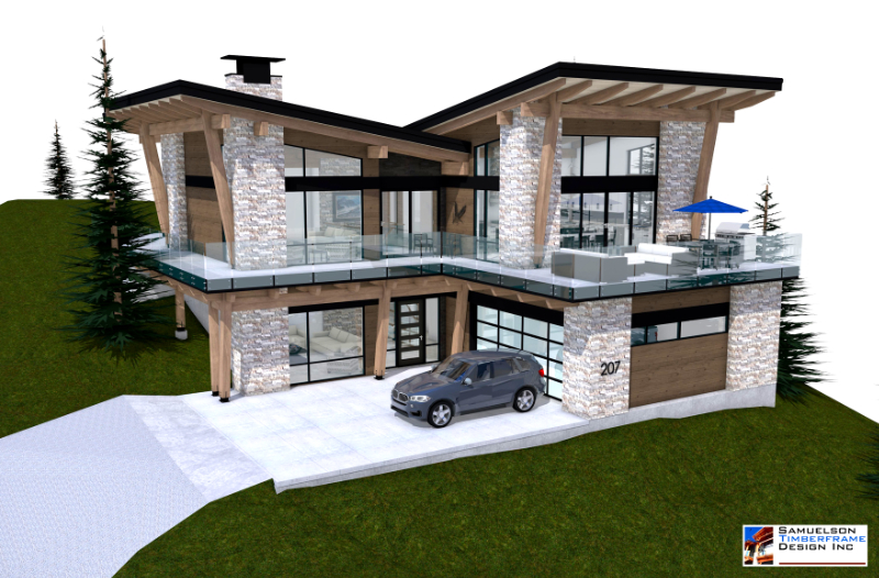 Samuelson Timberframe Design Inc - West Coast Contemporary Timberframe Mountain Modern