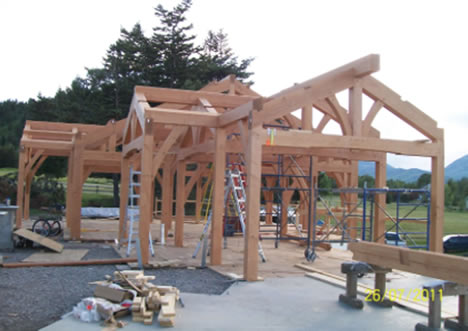 Samuelson Timberframe Design - Calgary Ranch Style Timber Frame Homes