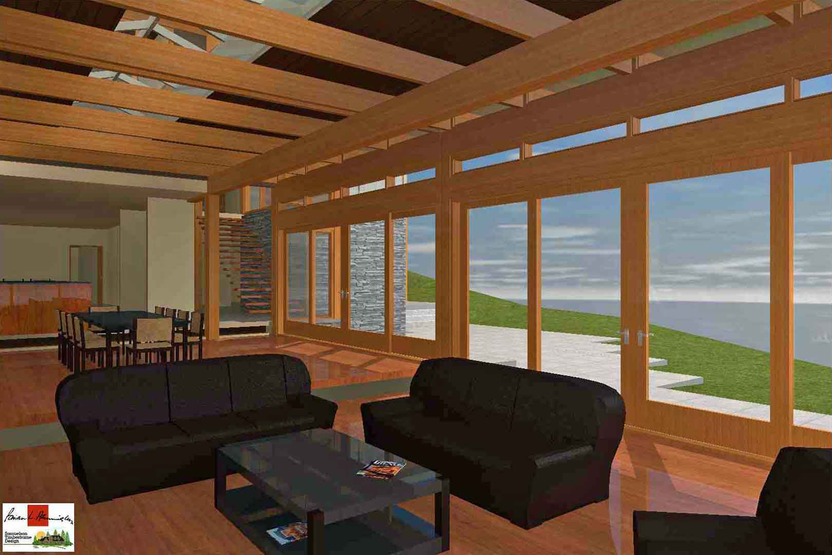 Brian Hemingway West Coast Contemporary Architect Samuelson Timberframe Design 3D Rendering