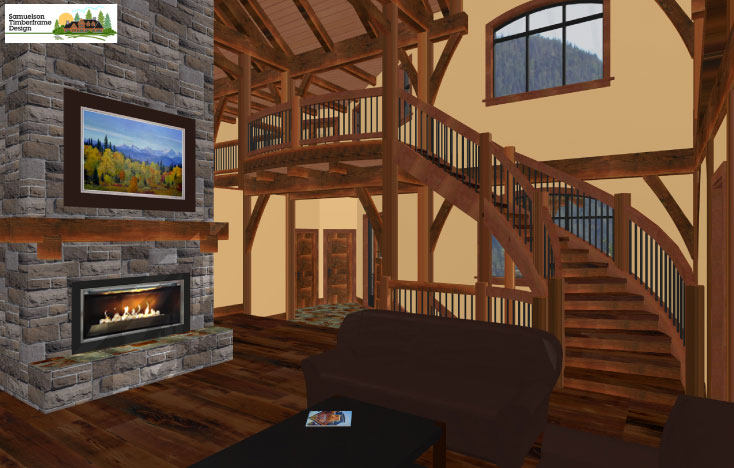 Samuelson Timberframe Design - timber frame homes interior design